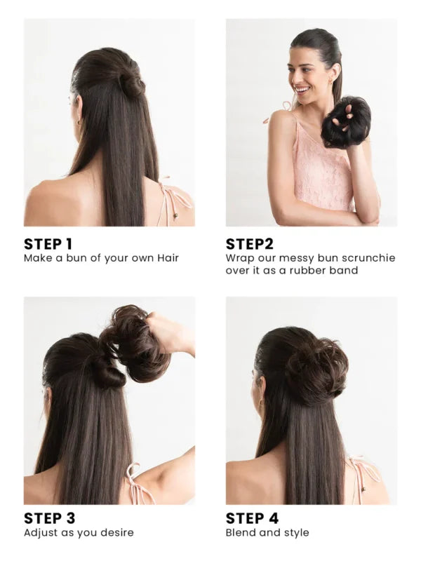 Premium Bun Hair Scrunchies Imported