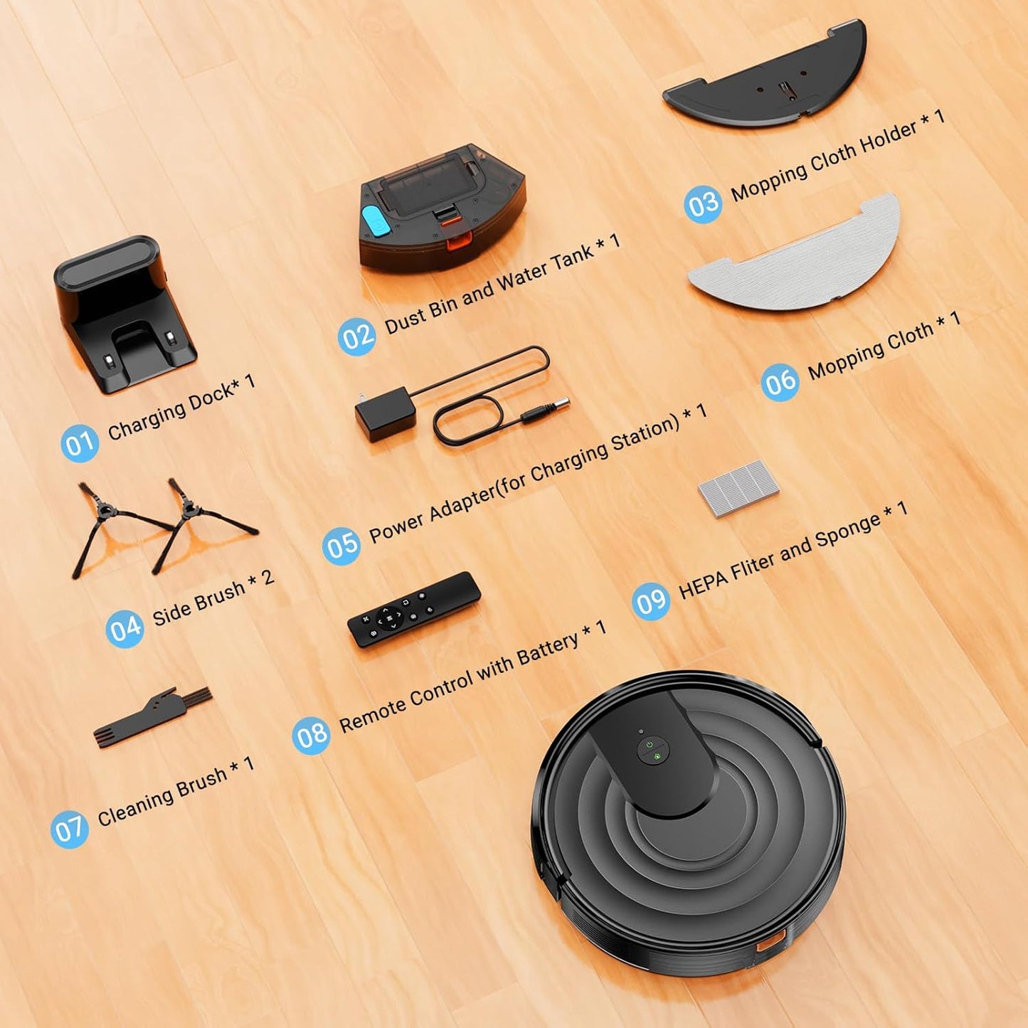 Robot Vacuum and Mop Combo 5000Pa 650mL